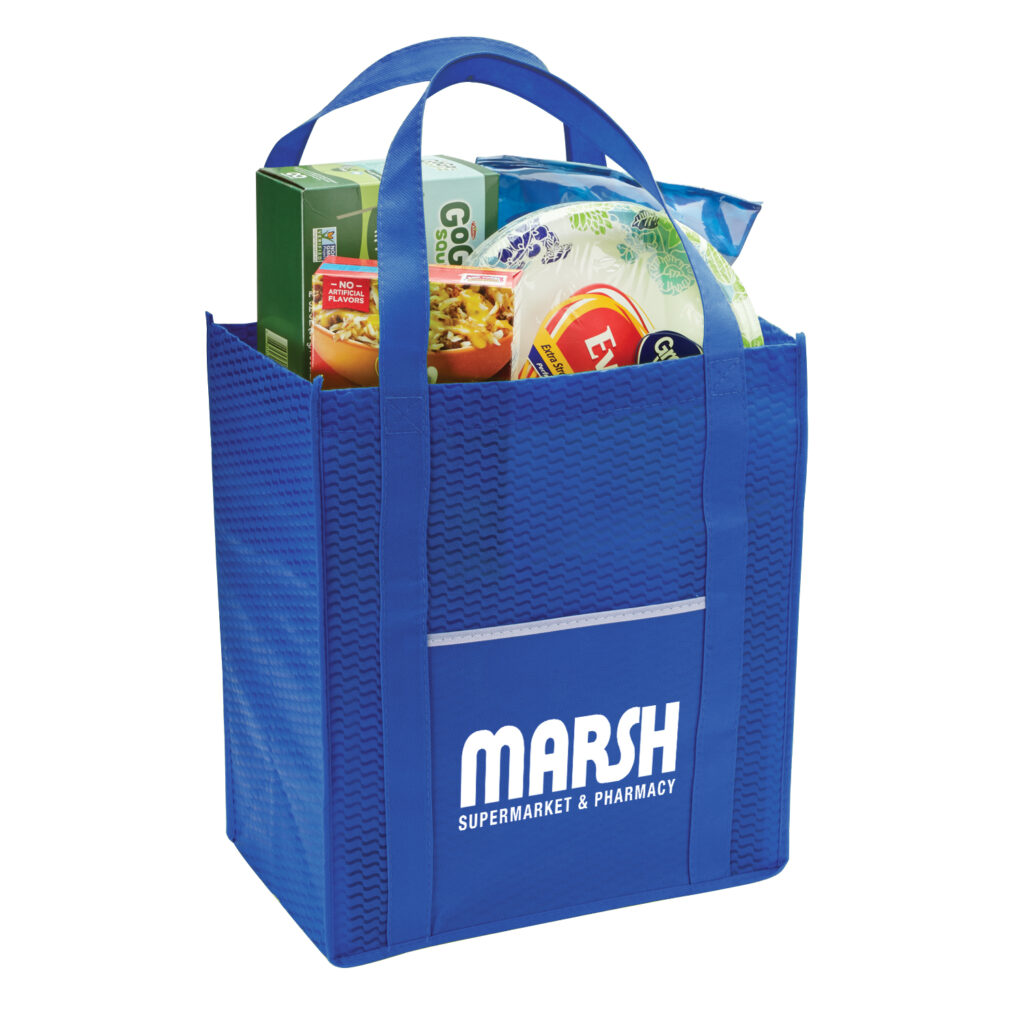 Grocery tote with pocket. Item 8022